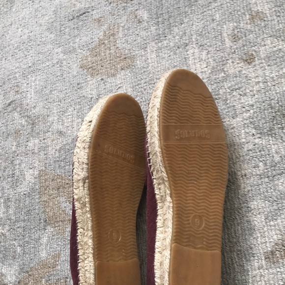 Soludos Wine Burgundy Espadrilles Flats Smoking Slipper - Picture 8 of 14